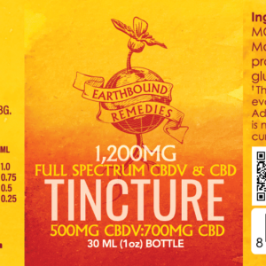 Full Spectrum CBDV Tincture, 1200mg label