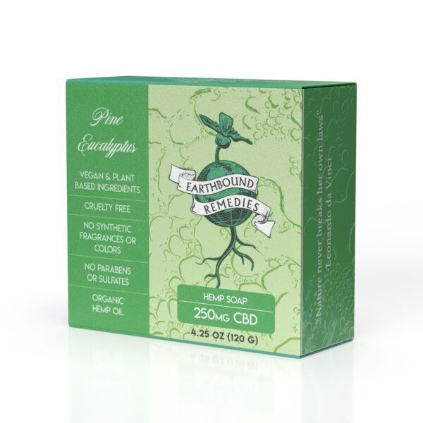 Pine Eucalyptus Moisturizing Antioxidant Hemp Soap with 250mg of CBD (4.25 oz)