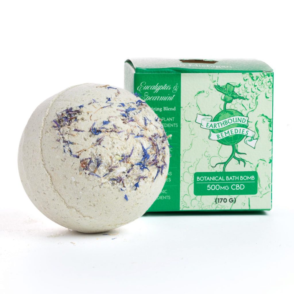 Botanical Bath Bomb (500mg CBD) Eucalyptus & Spearmint Earthbound Remedies
