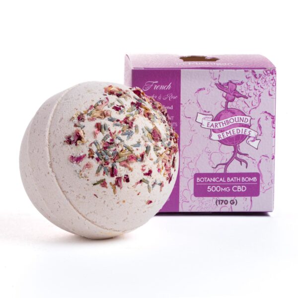 Botanical Bath Bomb (500mg CBD) - French Lavender & Rose